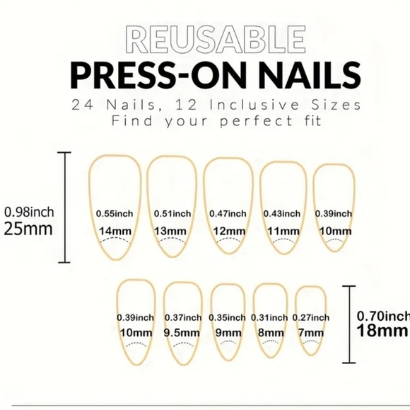 24 Pieces Fake press on nails - Picture 3 of 4